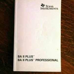 BA II Texas Instruments Manual Calculator Plus Owners Book Plus Professional